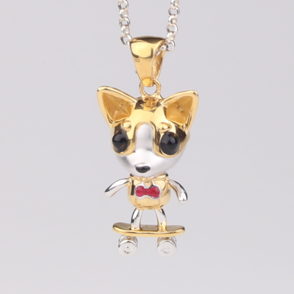 Skateboarding Chihuahua pendant