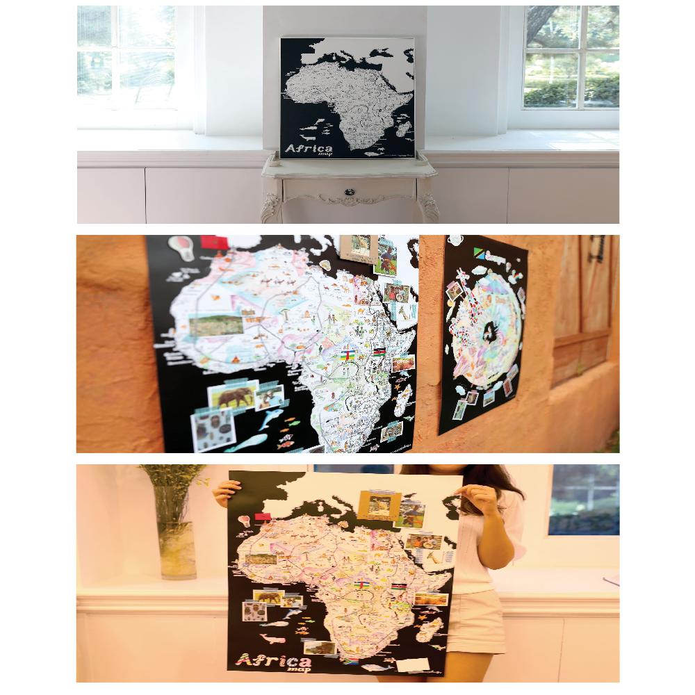 Dream Sky Nation-Map Decorative Coloring Painting DIY Paper Continent Map - Africa