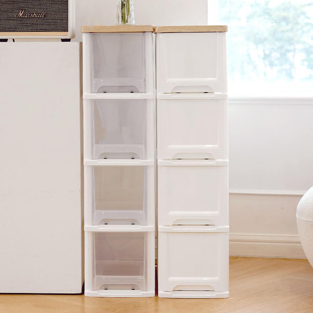 Urban Wood Tops Slim Chest of Drawers White Transparent