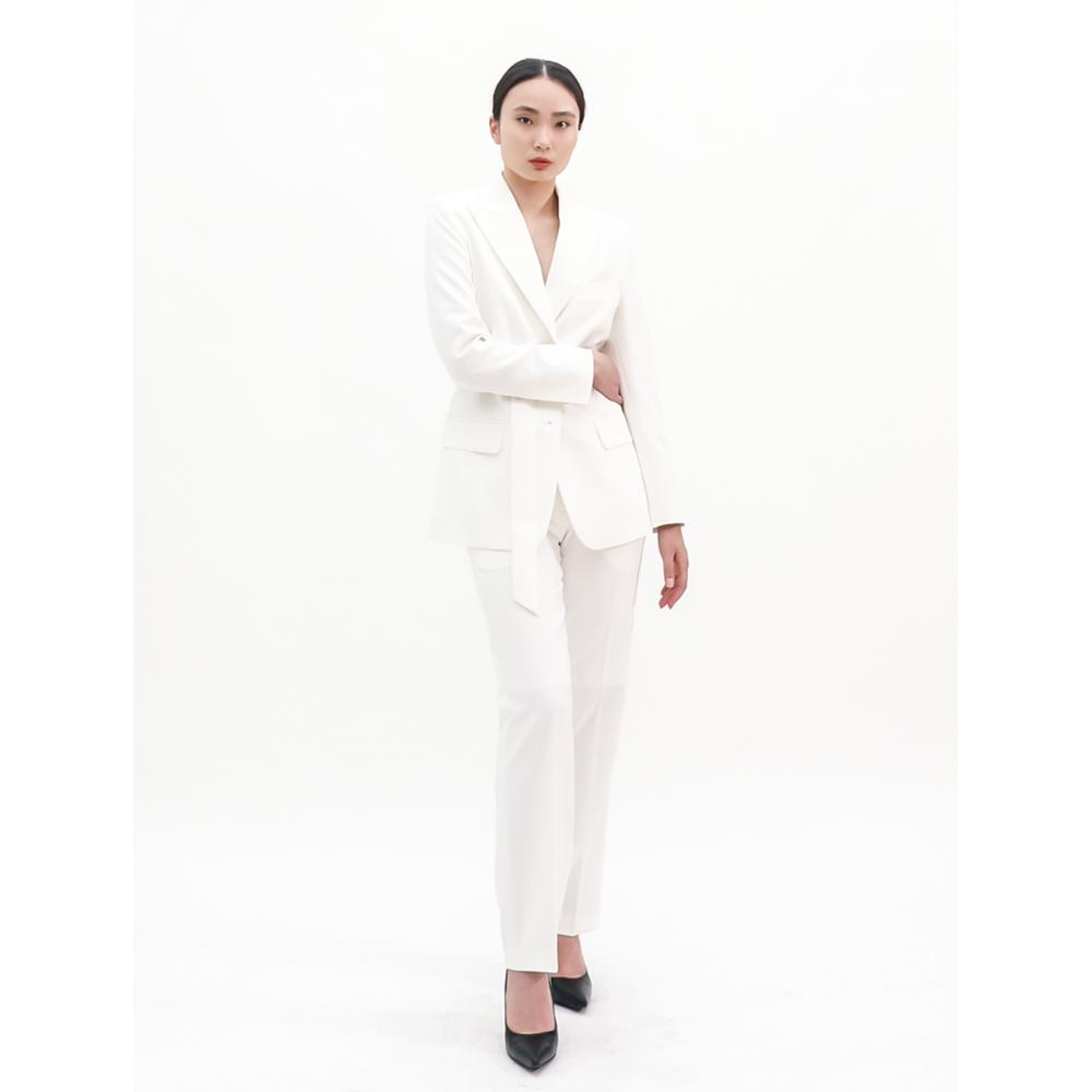 SUITHEEL LOOSE FIT BELTED SINGLE SUIT - WHITE