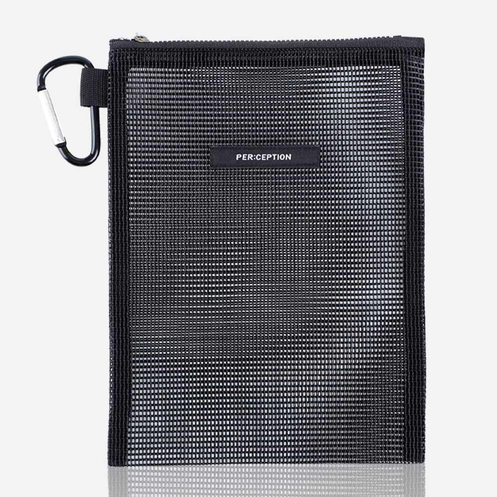 Men Travel Kit Mesh Toiletry Pouch Supplier | PER:CEPTION (PERCEPTION) - Karabiner Pouch
