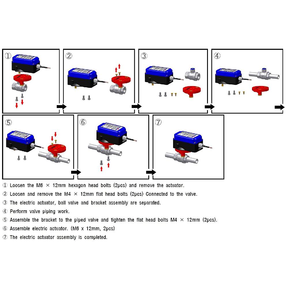 Motorized Actuators DC 12V Waterproof (Excluding Ball Valve)  - AD12-2T (2-wire(20 N.M))