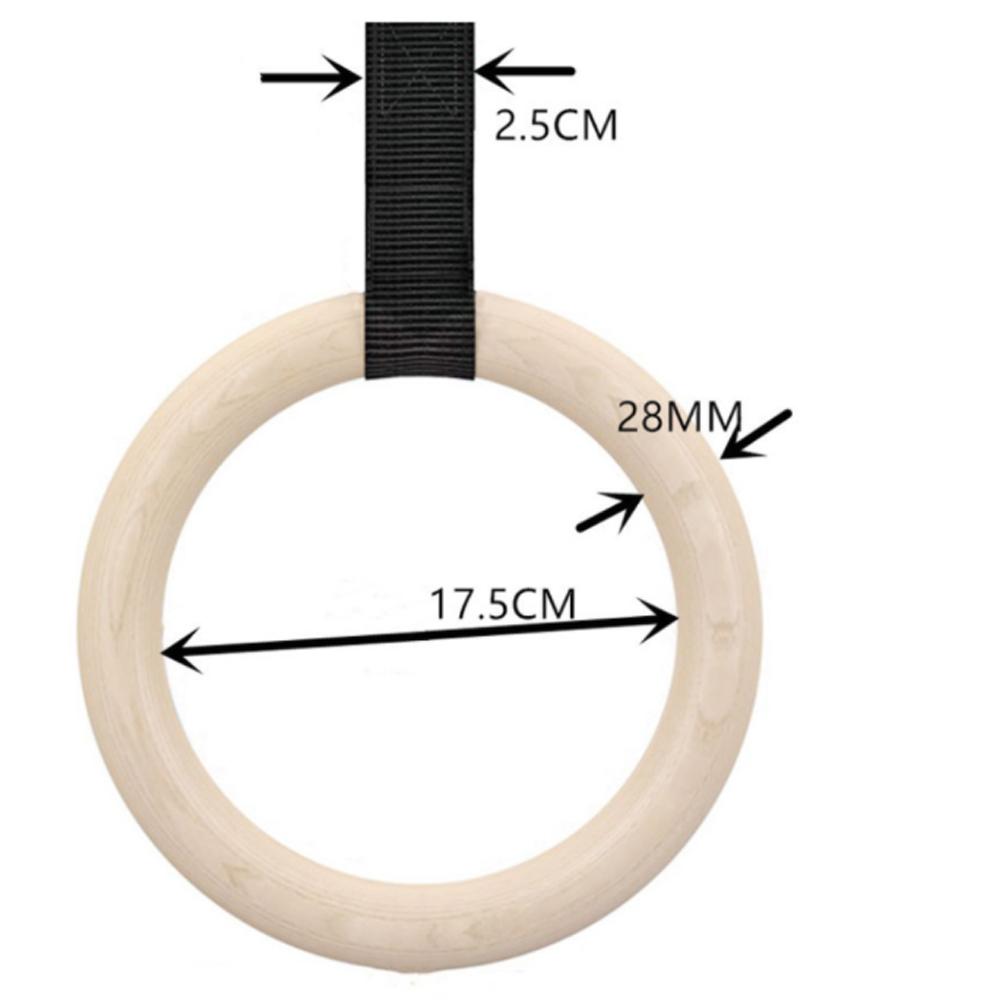 DODAM Factory Supply Wooden Gymnastic Rings With Adjustable Straps 2 buyers