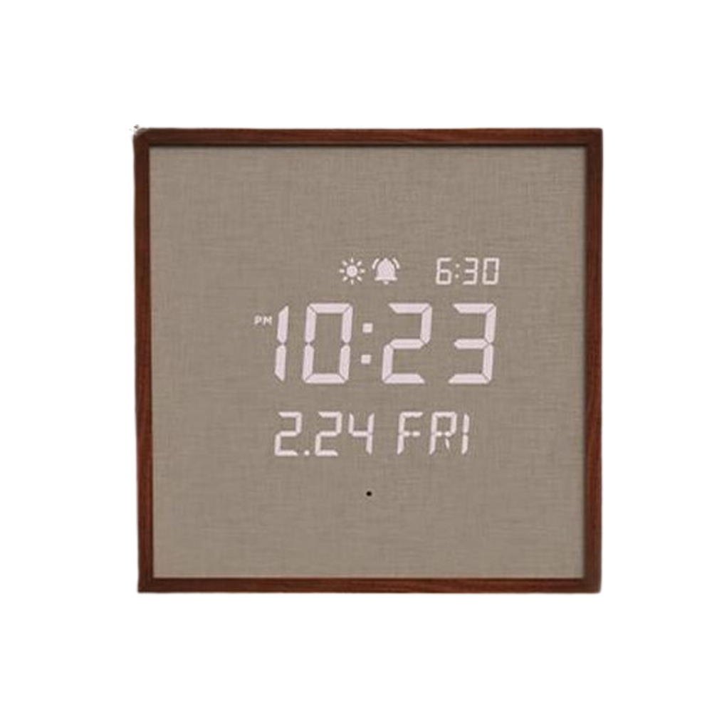 Wooden Frame Backlight Nightlight LED Wall Clock