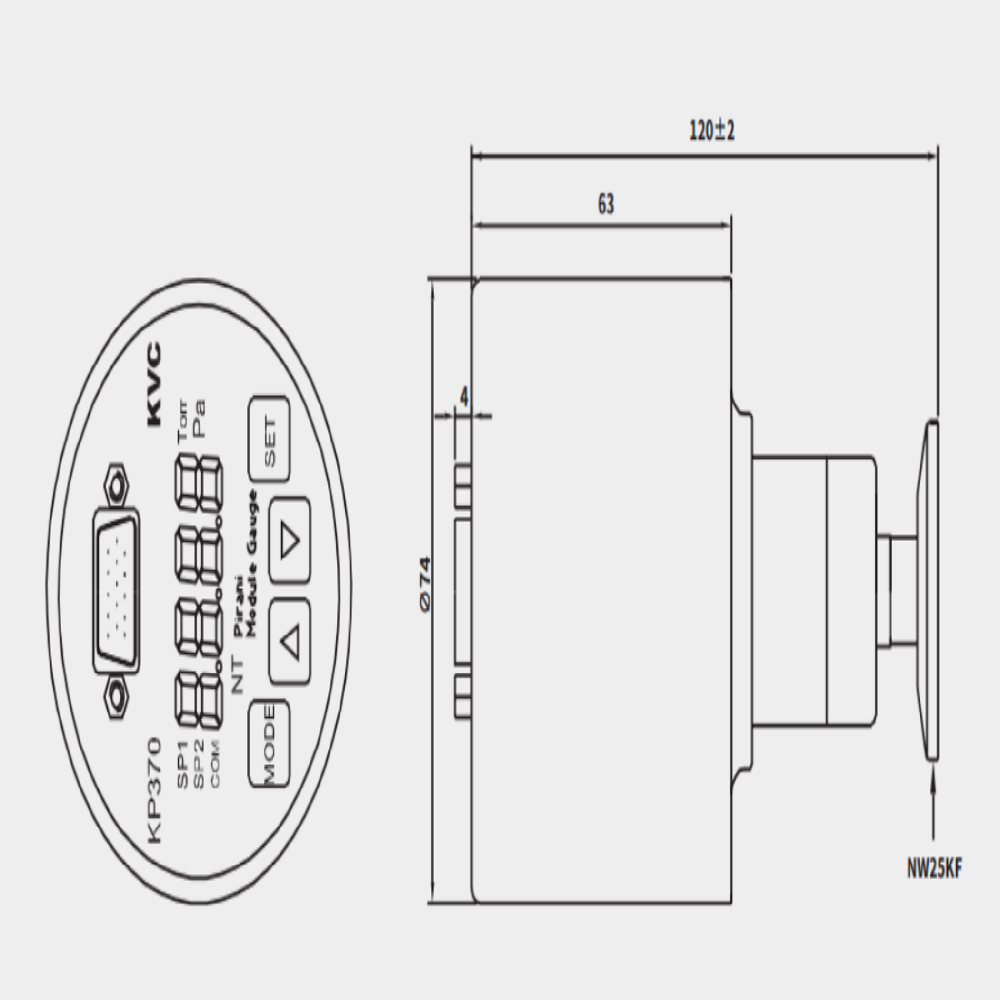 KP370NT Pirani Vacuum Module Gauge