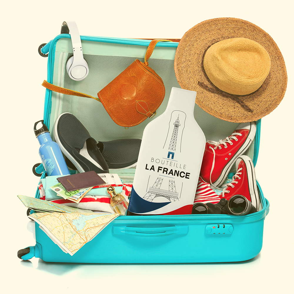 Bottle France (1set 3pcs) | Reusable Wine Travel Protector Sleeves for Glass Bottles