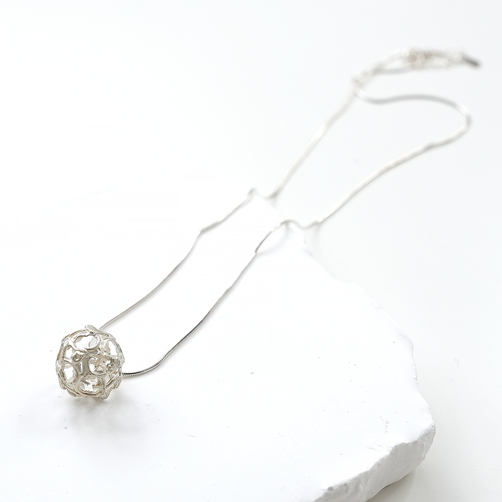 Art Clay Silver Ball Necklace
