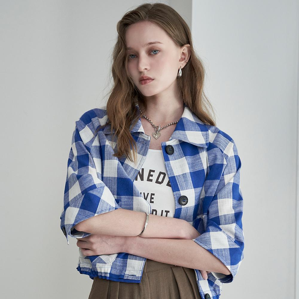 Patch Check Half-Sleeve Jacket